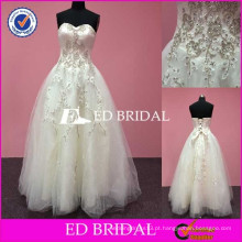 China Supplier Real Picture Sweetheart Beaded Floor Length Vestidos de casamento brasileiros